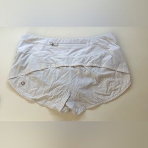 Lululemon white speed up shorts